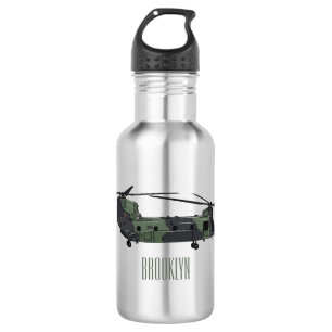 Botella De Agua Ilustracion personalizado de helicóptero del ejérc