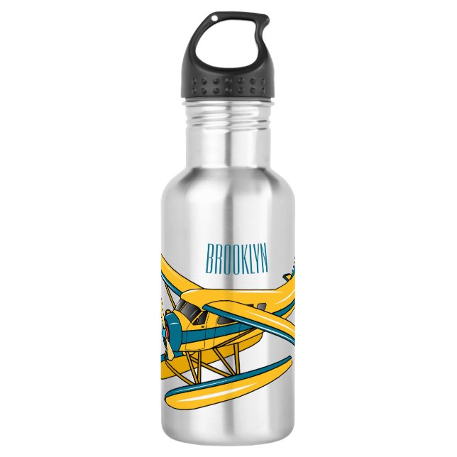 Botella De Agua Ilustracion personalizado de hidroavión (Anverso)