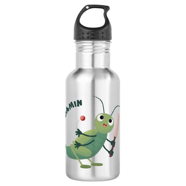 Botella De Agua Ilustracion personalizado de insectos de cricket v (Anverso)