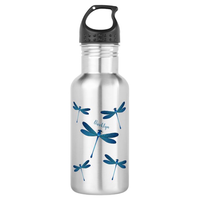 Botella De Agua Ilustracion personalizado de la libélula (Anverso)