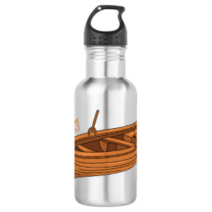 Botella De Agua Ilustracion personalizado de lancha dorada