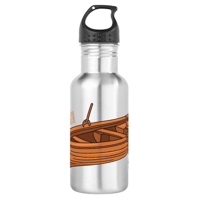 Botella De Agua Ilustracion personalizado de lancha dorada (Anverso)