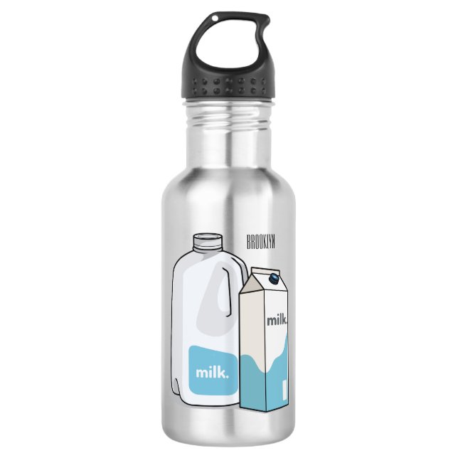Botella De Agua Ilustracion personalizado de leche (Anverso)