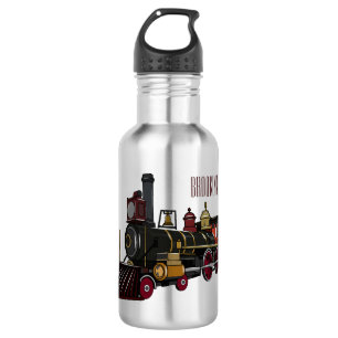 Botella De Agua Ilustracion personalizado de locomotora de vapor