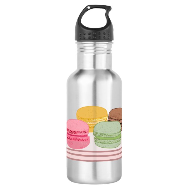 Botella De Agua Ilustracion personalizado de Macaron (Anverso)