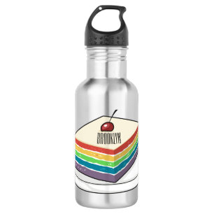 Botella De Agua Ilustracion personalizado de pastel de arcoiris