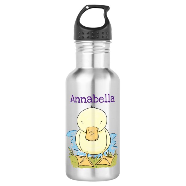 Botella De Agua Ilustracion personalizado de pato amarillo (Anverso)