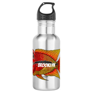 Botella De Agua Ilustracion personalizado de peces cíclicos de cue