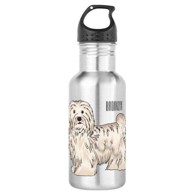 Botella De Agua Ilustracion personalizado de perro de La Habana (Anverso)