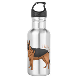 Botella De Agua Ilustracion personalizado de perro pastor alemán