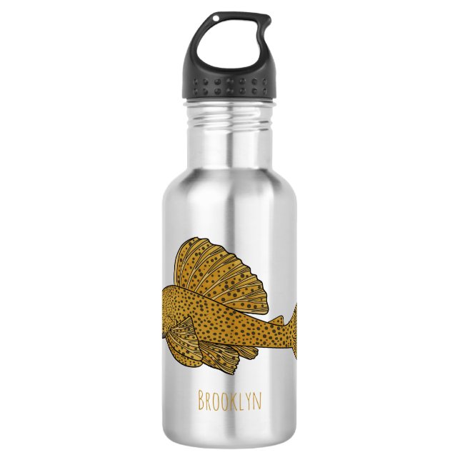 Botella De Agua Ilustracion personalizado de pescado Pleco (Anverso)