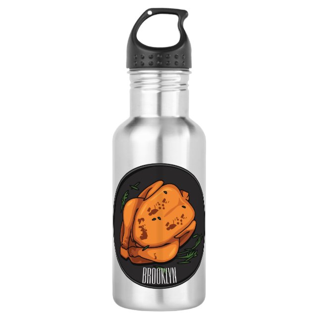 Botella De Agua Ilustracion personalizado de pollo asado (Anverso)