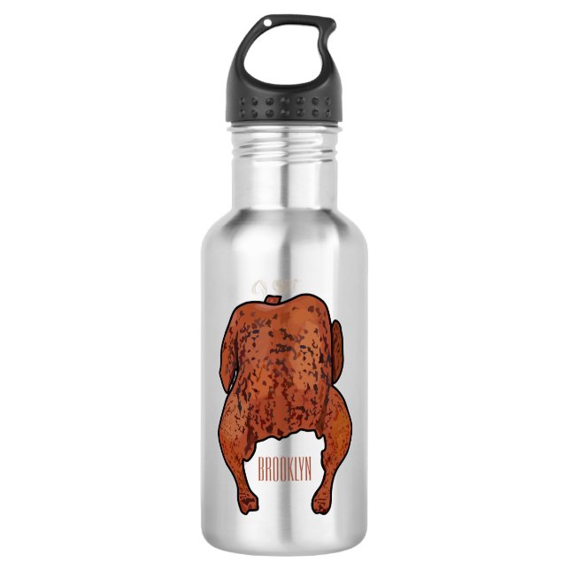 Botella De Agua Ilustracion personalizado de pollo asado (Anverso)