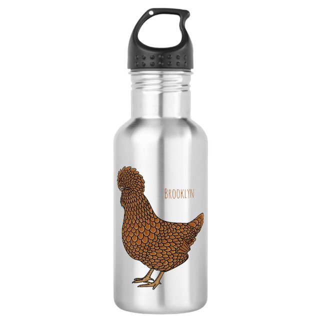 Botella De Agua Ilustracion personalizado de pollo polaco Chamois (Anverso)