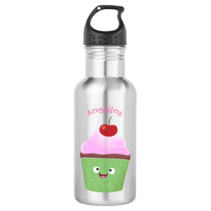 Botella De Agua Ilustracion personalizado de quequitos alegres