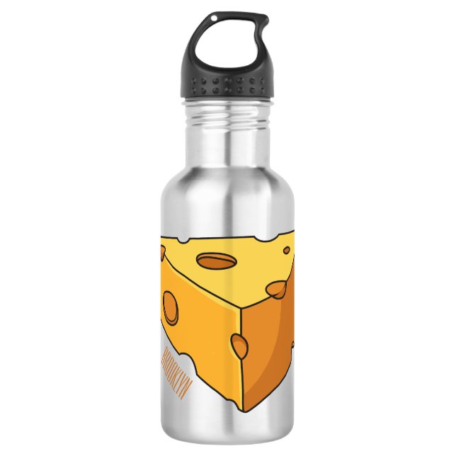 Botella De Agua Ilustracion personalizado de queso (Anverso)