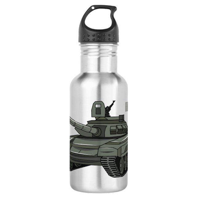 Botella De Agua Ilustracion personalizado de tanques (Anverso)