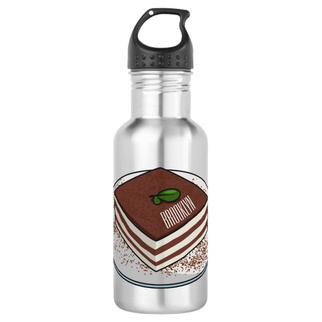 Botella De Agua Ilustracion personalizado de tarta de Tiramisu (Anverso)