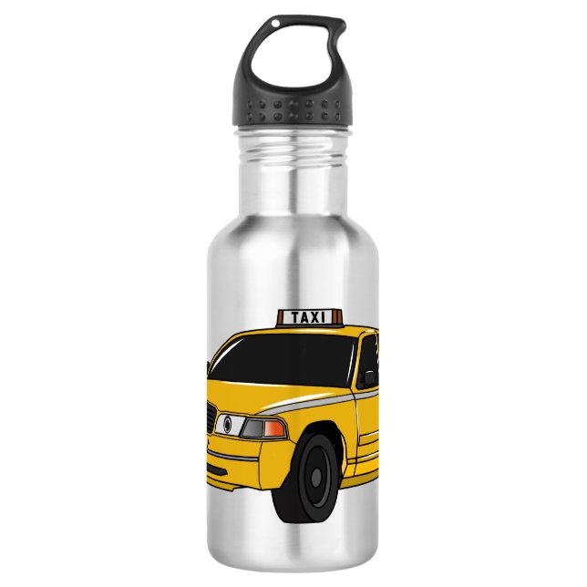 Botella De Agua Ilustracion personalizado de taxi (Anverso)