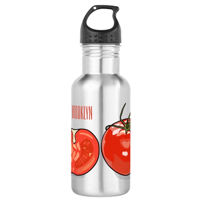 Botella De Agua Ilustracion personalizado de tomate (Anverso)