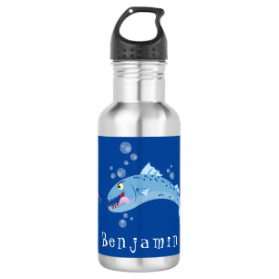 Botella De Agua Ilustracion personalizado pescador hambriento de b
