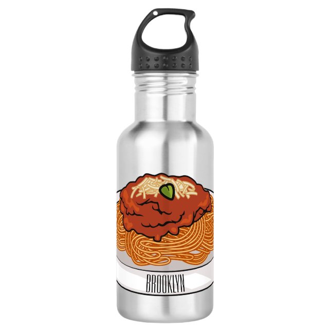 Botella De Agua Ilustracion personalizado Spaghetti (Anverso)