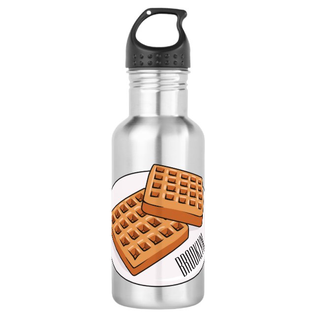 Botella De Agua Ilustracion Waffle personalizado (Anverso)