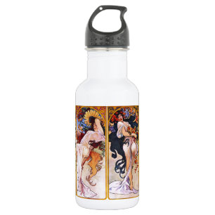 Botella De Agua Ilustraciones de Alphonso Mucha en una