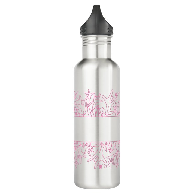 Botella De Agua ILY Bloom - Diseño ASL de nombre personalizado (Izquierda)