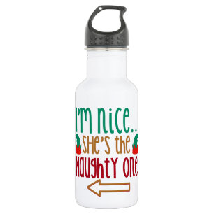 Botella De Agua Im Nice Shes Naughty Elf Gorra