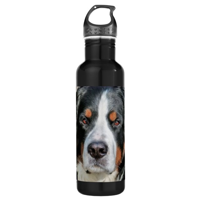 Botella De Agua Imagen de la foto del perro de montaña de Bernese (Anverso)