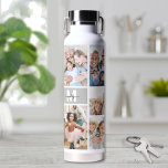 Botella De Agua Imagen de monograma simple de collage de fotos<br><div class="desc">Esta botella de agua personalizada presenta un sencillo collage de 9 fotos en un lado, mostrando tus recuerdos favoritos de familia, mascotas, vacaciones o cualquier otra cosa que te haga sonreír. En el lado opuesto, un elegante monograma aporta un toque personal y elegante. Ideal para el Día de la Madre,...</div>