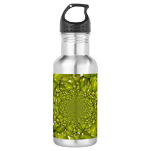 Botella De Agua Imagen/gráfico de arte verde caleidoscopio bananer
