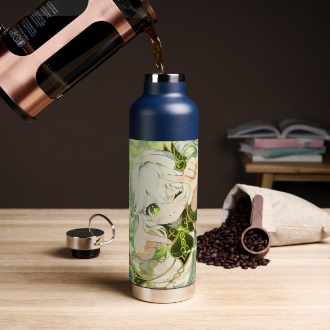 Botella De Agua Impacto de Genshin  (Café (girado))