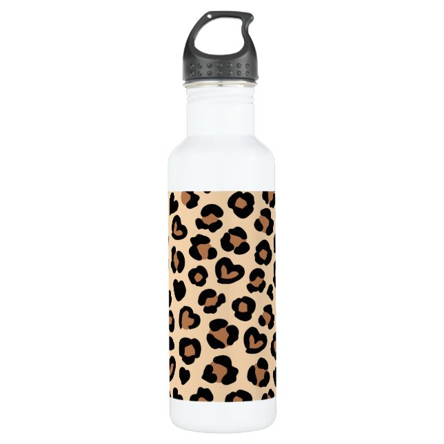 Botella De Agua Impresión animal, leopardo marrón, puntos de chita (Anverso)