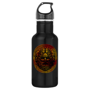 Botella De Agua Impresión artística del antiguo escudo de Zeus