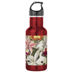 Botella De Agua Impresión botánica vintage de orquídea de Ernst Ha