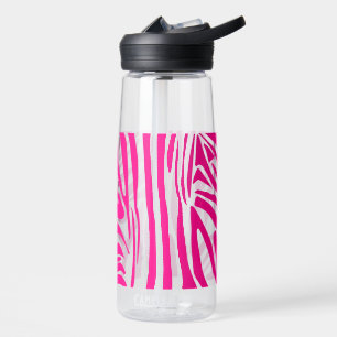 Botella De Agua Impresión de cebra rosa