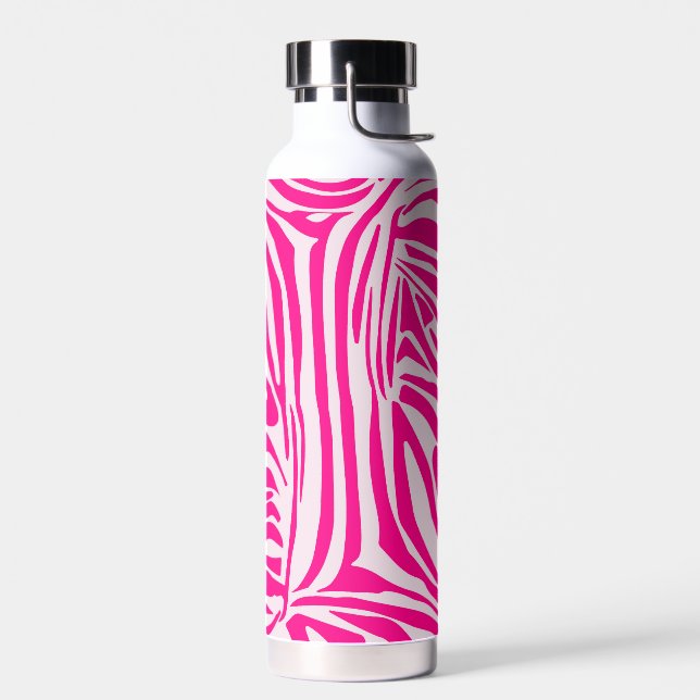 Botella De Agua Impresión de cebra rosa (Izquierdo)