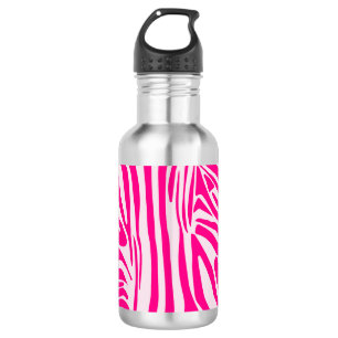 Botella De Agua Impresión de cebra rosa