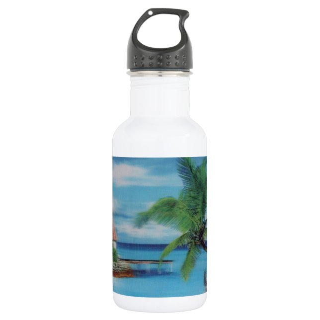 Botella De Agua Impresión de escenas de playa tropical (Anverso)