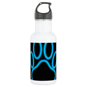 Botella De Agua Impresión de la garra de neón azul