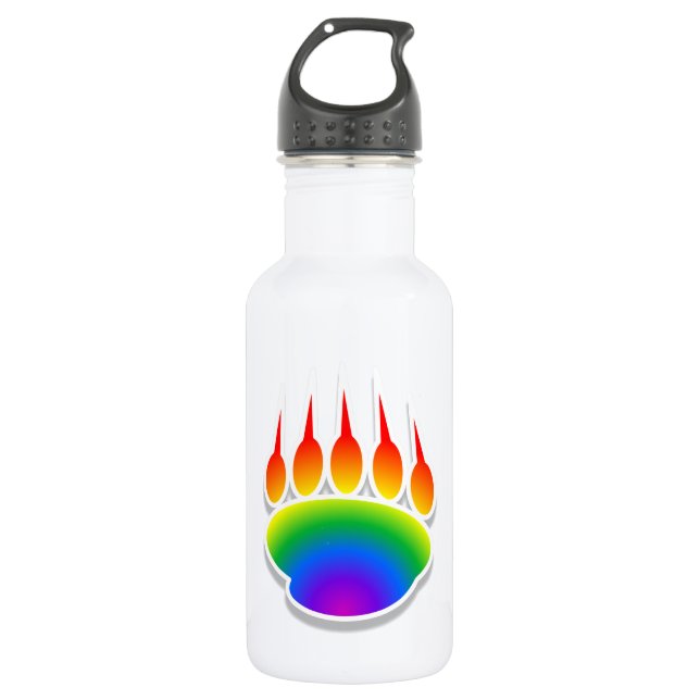 Botella De Agua Impresión de la hoja del oso arcoiris (Anverso)