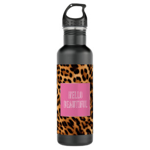 Botella De Agua Impresión de leopardo marrón de moda