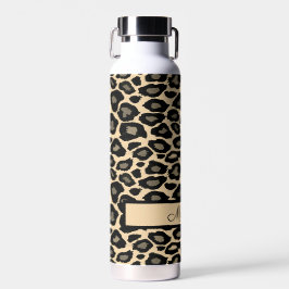 Botella De Agua Impresión de leopardo negro y de Tan personalizada