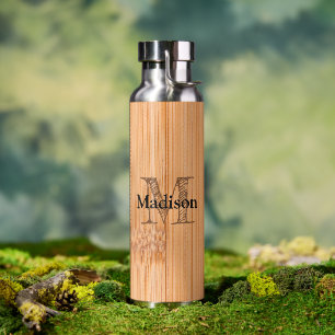 Botella De Agua Impresión de madera de bambú marrón claro Guay