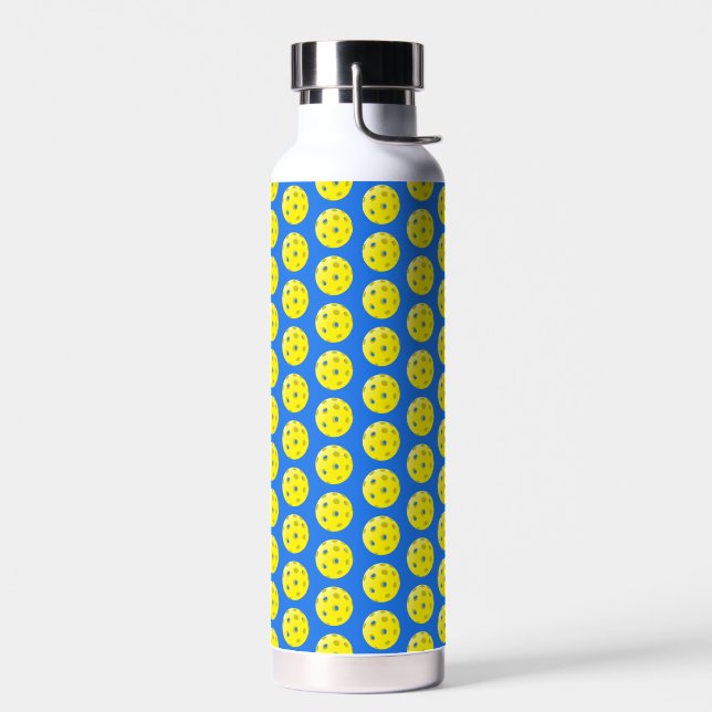 Botella De Agua Impresión de Pickleball Amarillo y Azul (Izquierdo)