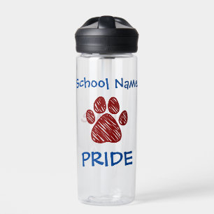 Botella De Agua Impresión personalizada de Maroon Paw con orgullo