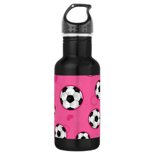 Botella De Agua Impresión rosada linda de la estrella de fútbol