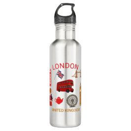 Botella De Agua Impresión temática de viajes de monumentos de Lond